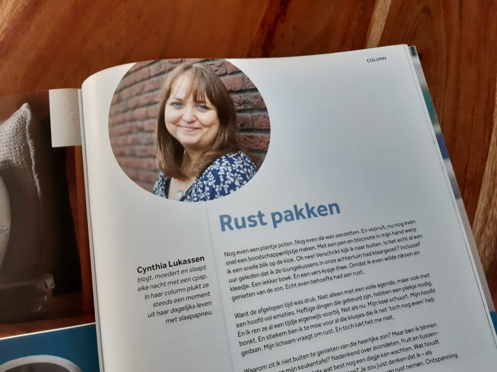 foto van column in magazine van apneuvereniging nederland