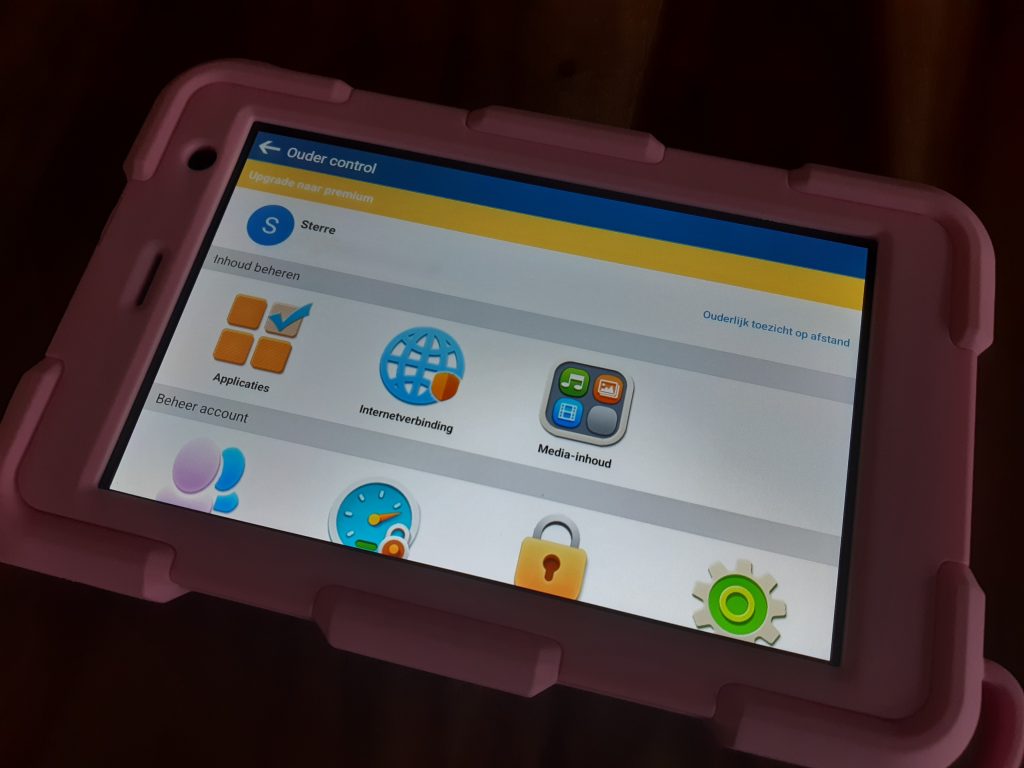 Ouder instellingen bepalen op de kindvriendelijke tablet