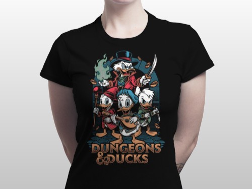 grappig t-shirt dungeons and dragons en donald duck