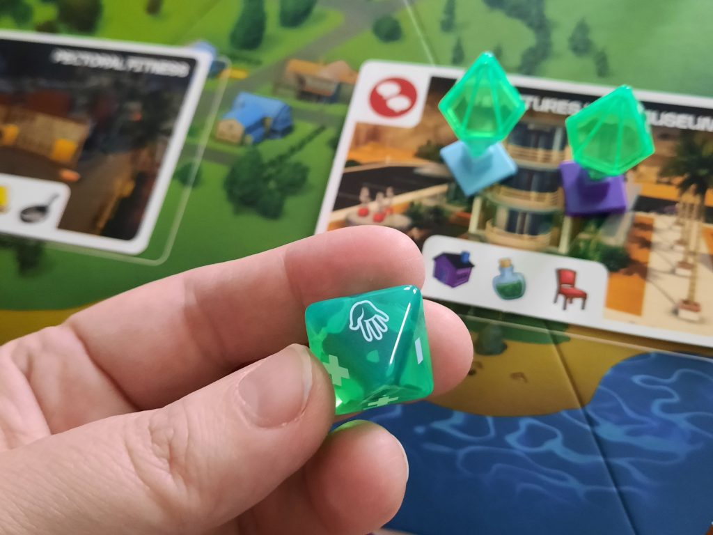socializen tijdens bordspel the sims met een dobbelsteen worp