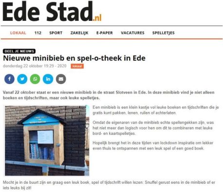 berichtje over mijn minibieb in Ede Stad