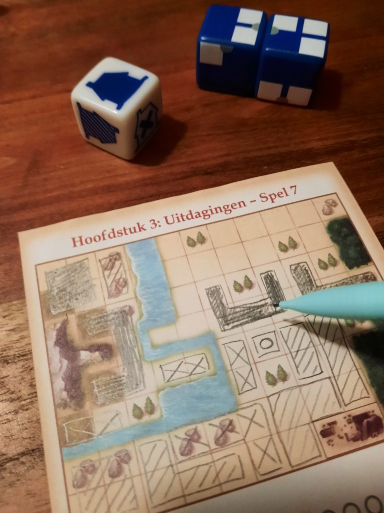 My City Roll & Write dobbelstenen en speelblad
